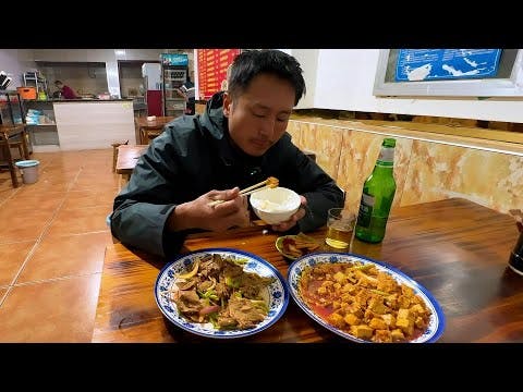 騎行內蒙古來到蒙古國邊界，90公里很輕鬆到達，點了兩個菜太餓了