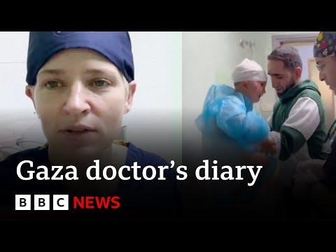 Doctor’s video diary shows reality inside Gaza hospital | BBC News