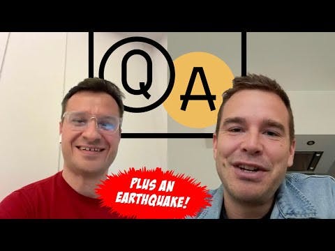 LIVE Q&A FOR FREELANCERS w  Adrian Probst from @Freelanceverse  (Plus an Earthquake!)